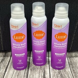 3 PACK Lume Whole Body Women's Invisible Spray Deodorant Lavender Sage